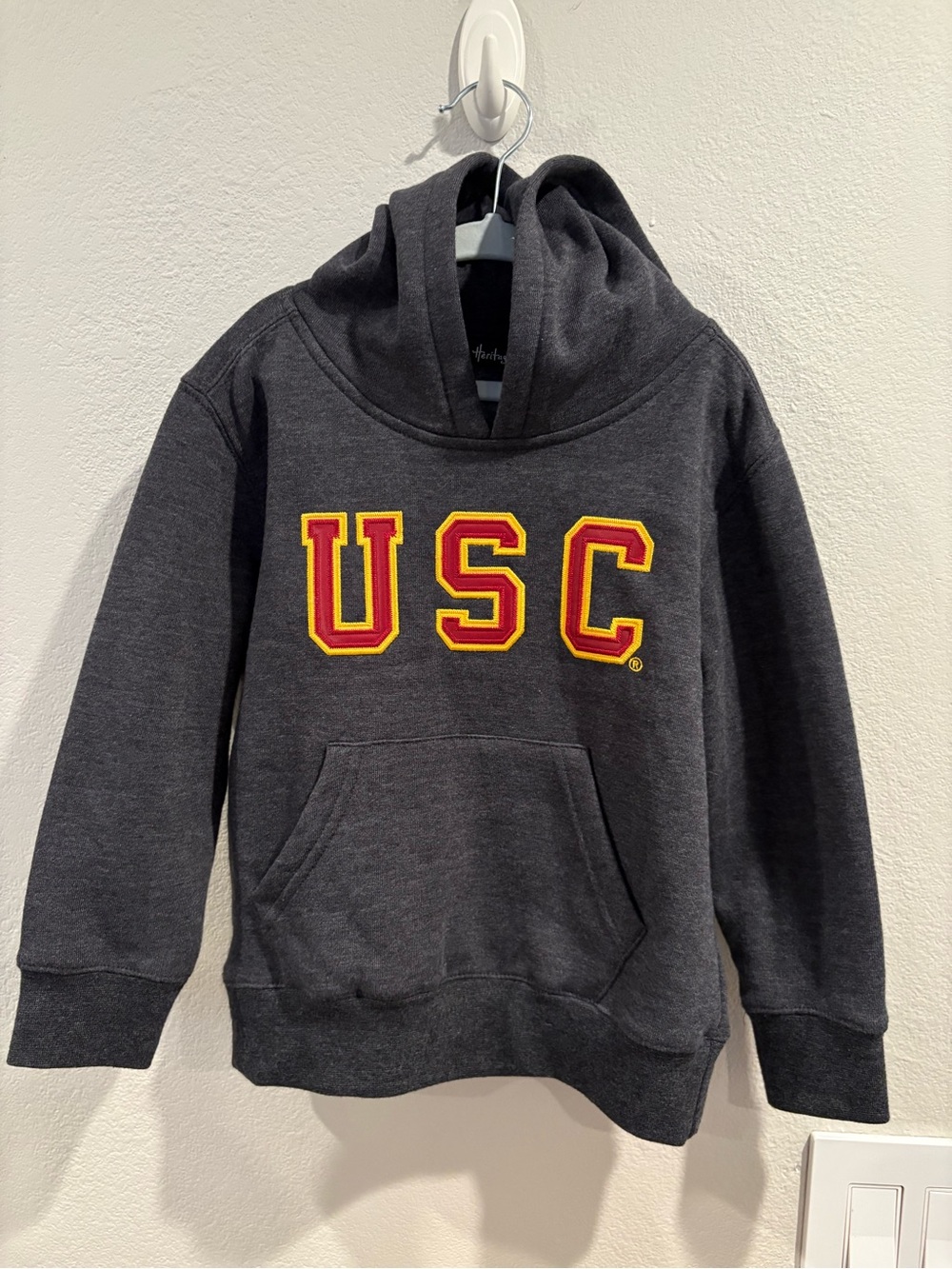 Heritage USC Trojans Charcoal Gray Hooded Sweatshirt Toddler’s Size 4T EUC